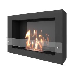 Биокамин SteelHeat WALL ONE 800 LITE черный (Стекло + Стемалит)